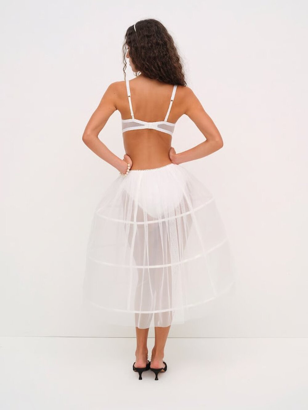 For Love & Lemons Blushing Blooms Midi Slip Dress | White | M | NWT | Bridal - Picture 2 of 3